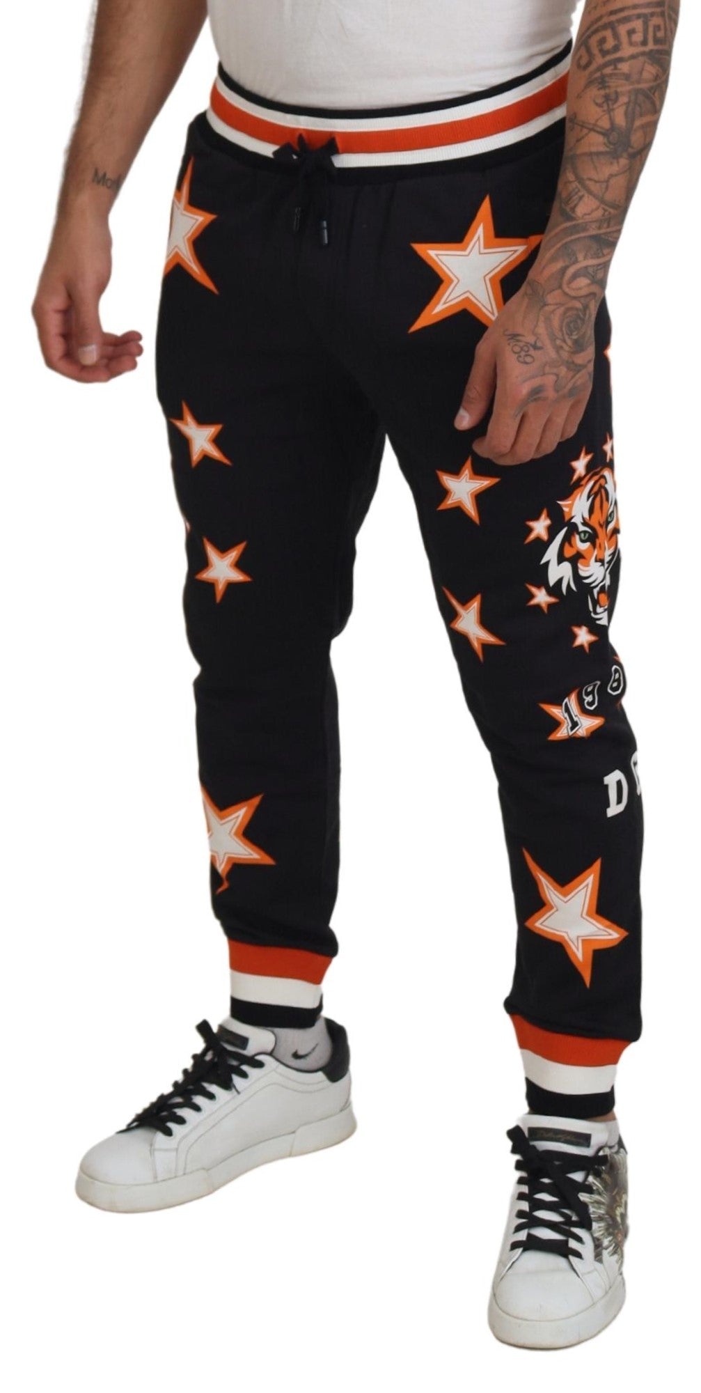 Elegante schwarze Jogginghose mit Stern-Print