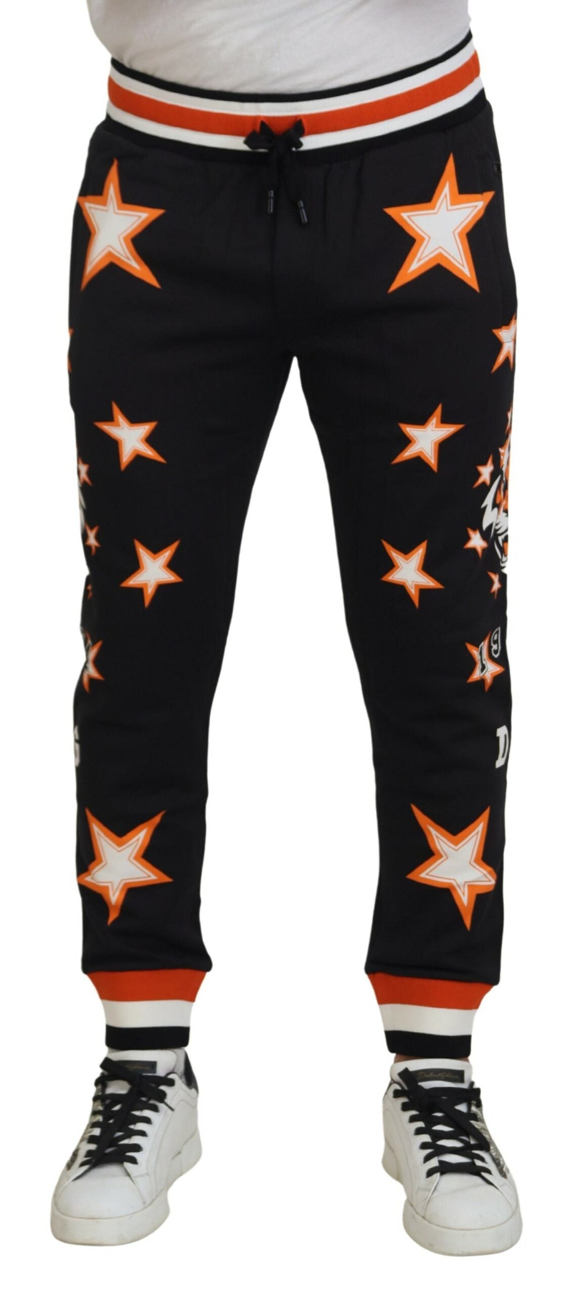 Elegante schwarze Jogginghose mit Stern-Print
