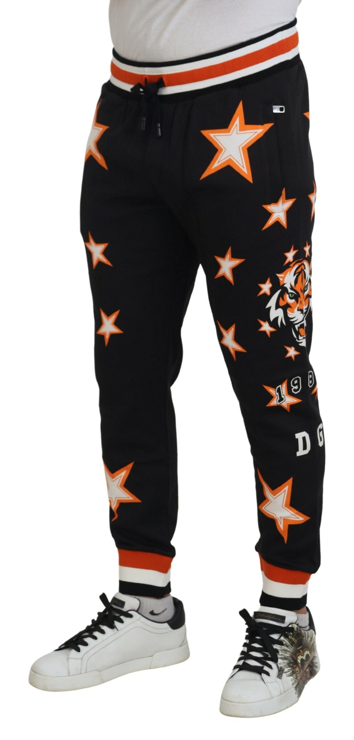 Elegante schwarze Jogginghose mit Stern-Print