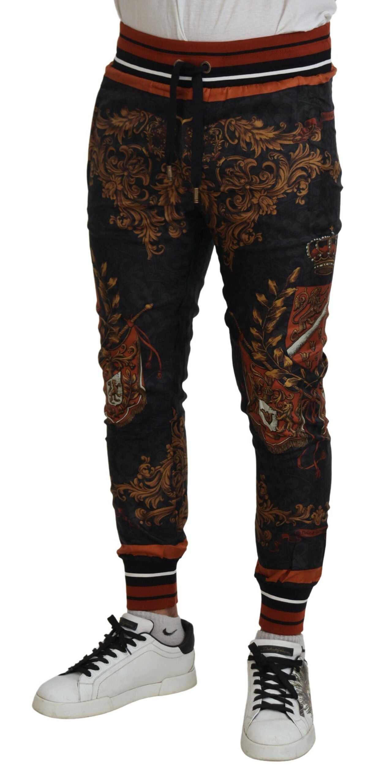 Seiden-Jogginghose mit barocker Krone