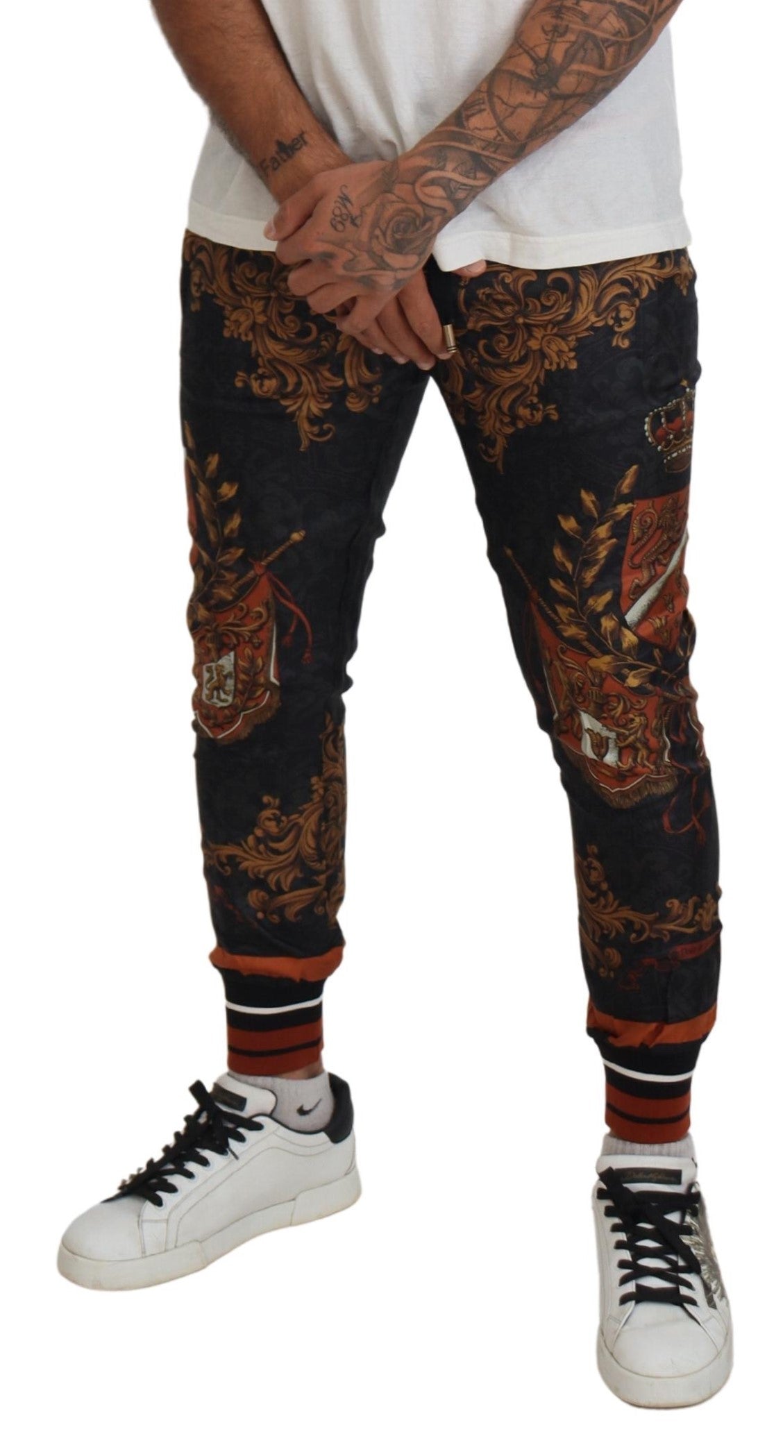 Seiden-Jogginghose mit barocker Krone