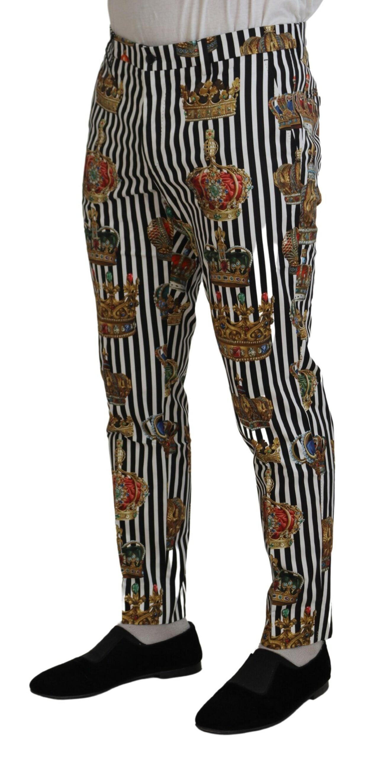 Elegante Chinohose mit goldenen Kronenstreifen