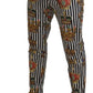Elegante Chinohose mit goldenen Kronenstreifen