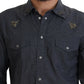 Elegantes Slim-Fit Freizeithemd aus blauem Denim