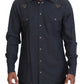 Elegantes Slim-Fit Freizeithemd aus blauem Denim