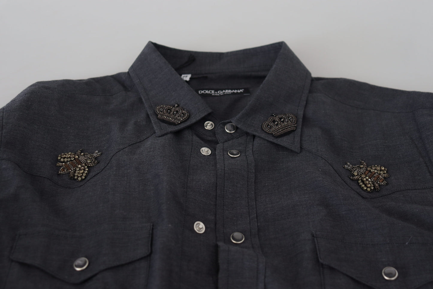 Elegantes Slim-Fit Freizeithemd aus blauem Denim
