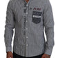 Slim Fit Gestreiftes Freizeithemd mit Kanalmotiv