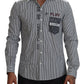 Slim Fit Gestreiftes Freizeithemd mit Kanalmotiv