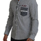 Slim Fit Gestreiftes Freizeithemd mit Kanalmotiv