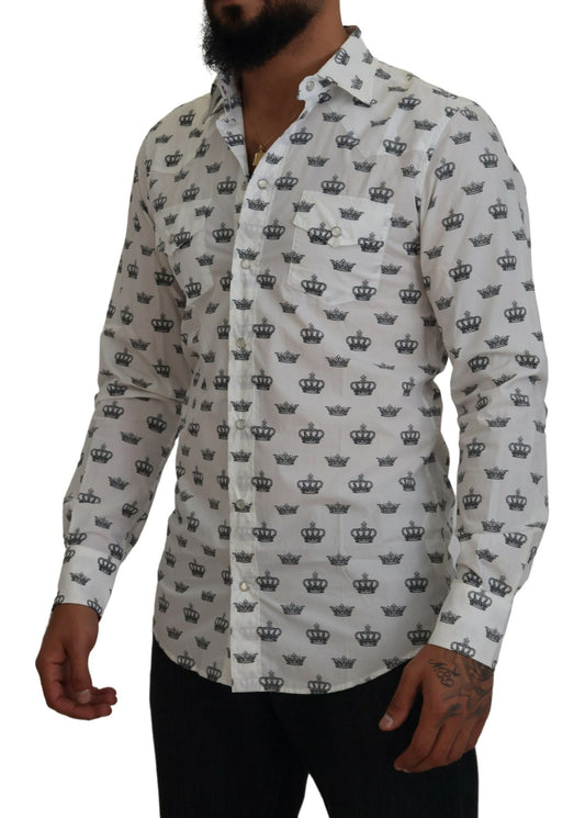 Slim Fit Hemd mit Kronen-Print