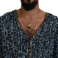 Eleganter blauer Cardigan mit V-Ausschnitt