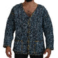 Eleganter blauer Cardigan mit V-Ausschnitt