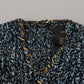 Eleganter blauer Cardigan mit V-Ausschnitt
