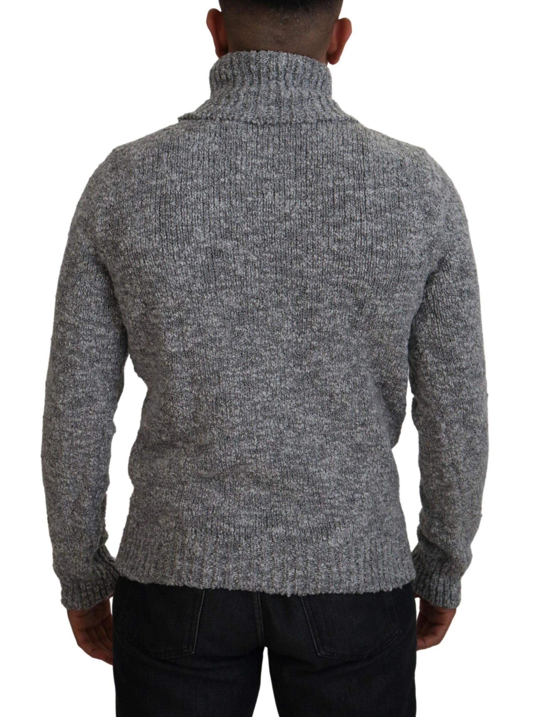 Eleganter grauer Rollkragenpullover aus Wollmischung