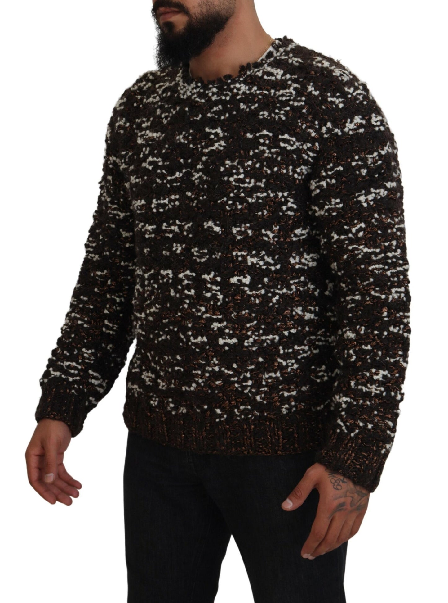 Eleganter bronzefarbener Strickpullover