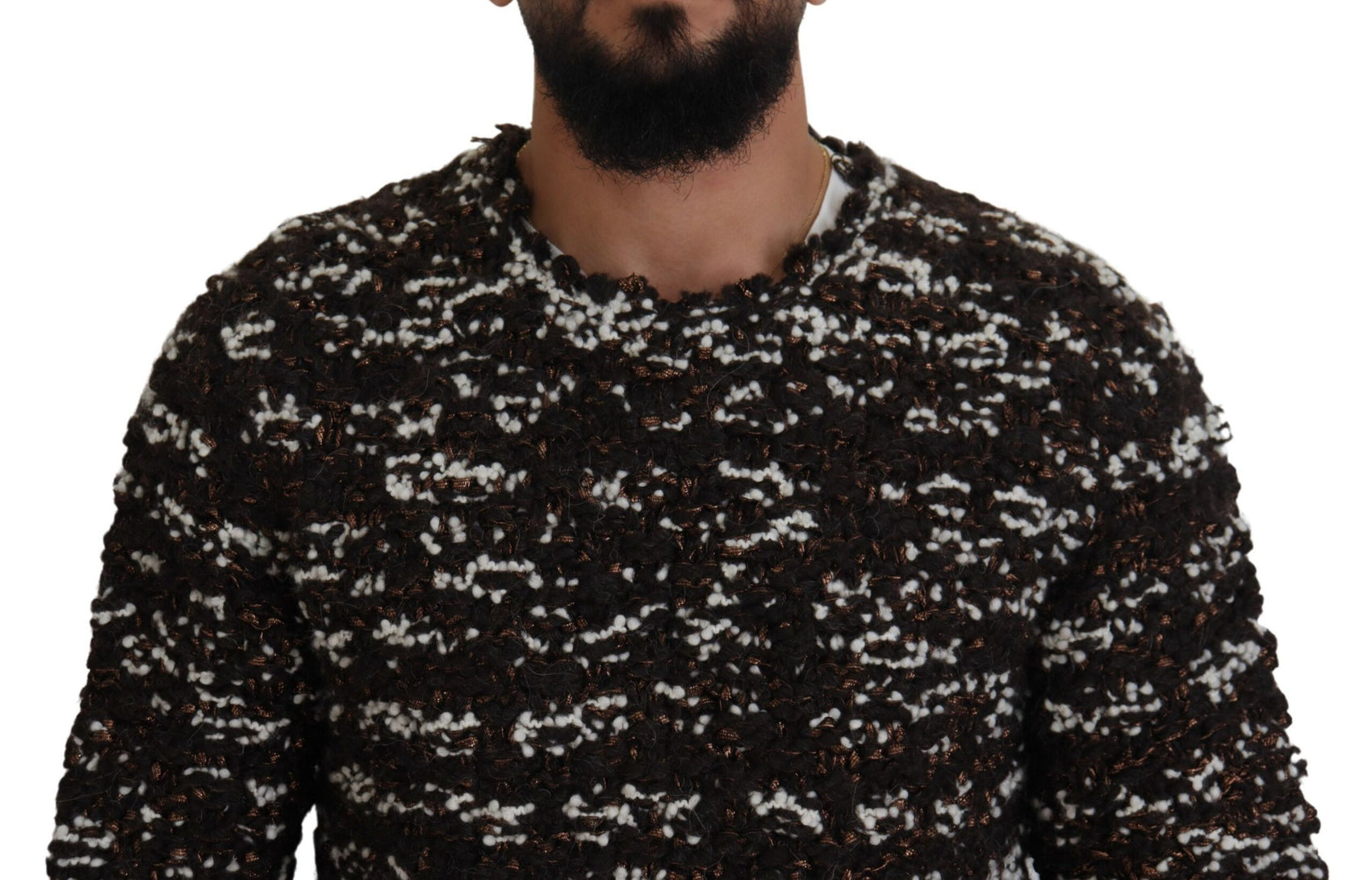 Eleganter bronzefarbener Strickpullover