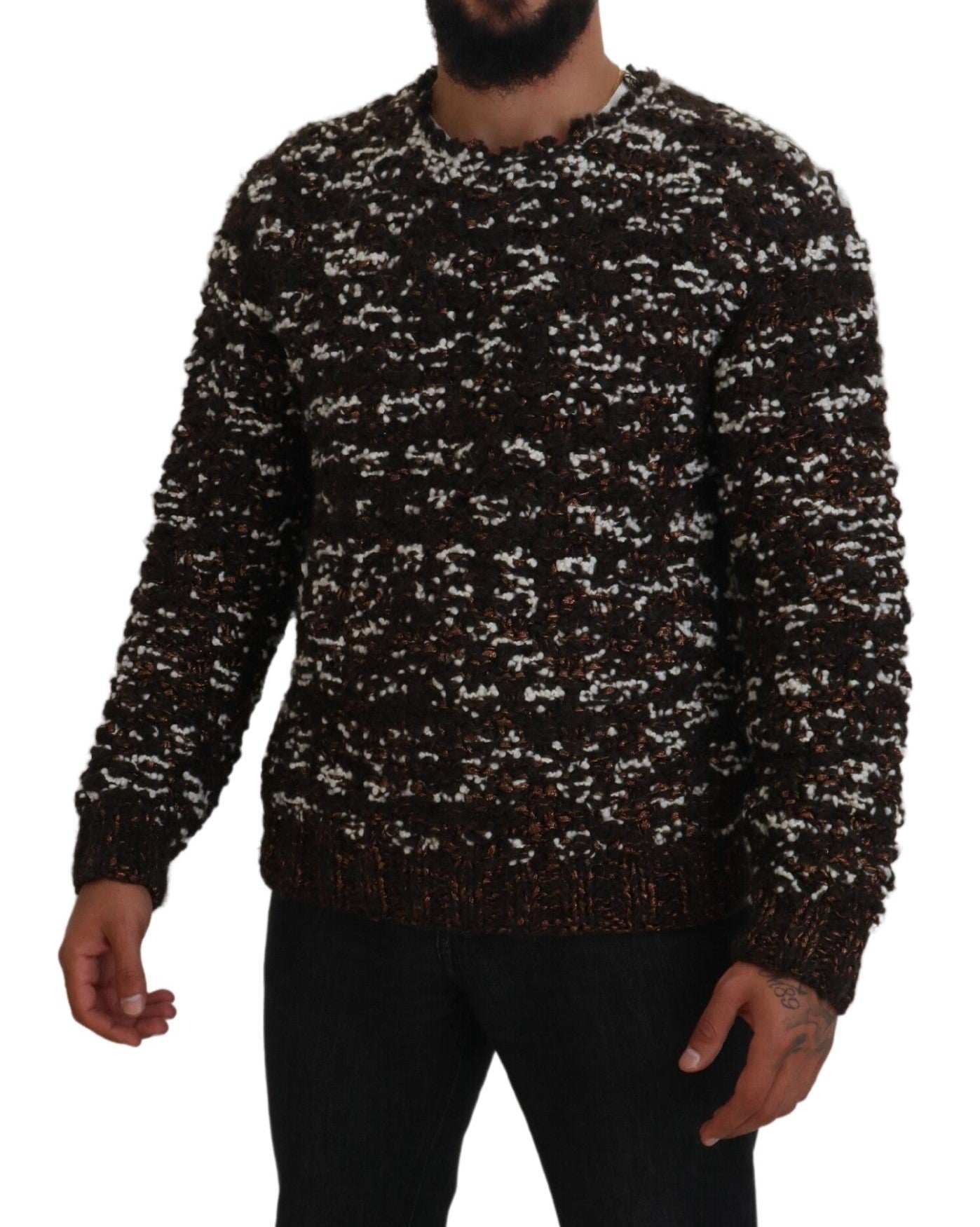 Eleganter bronzefarbener Strickpullover