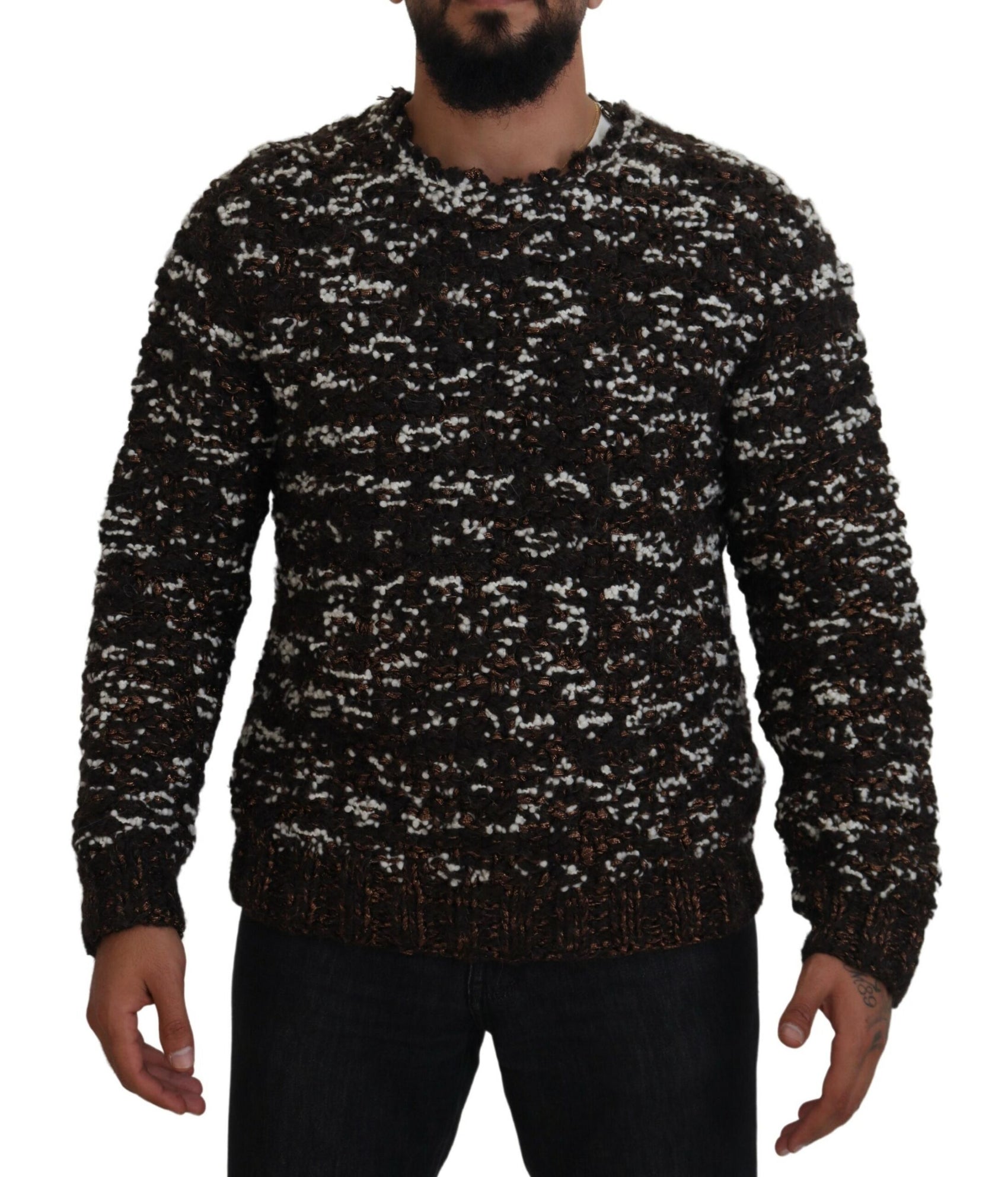 Eleganter bronzefarbener Strickpullover