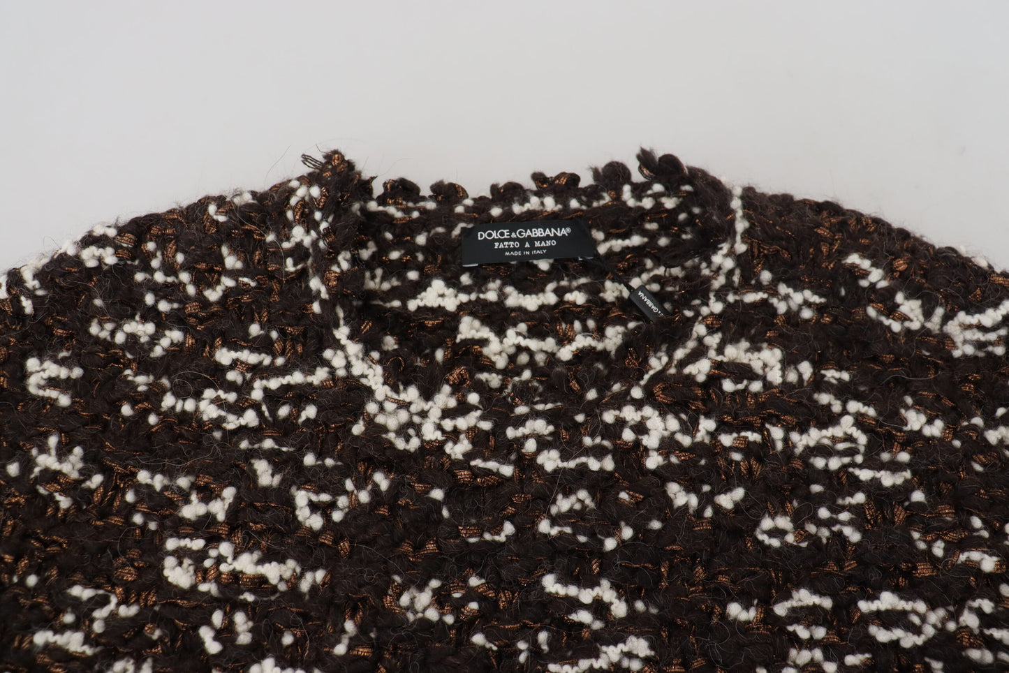 Eleganter bronzefarbener Strickpullover