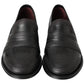 Elegant Black Leather Slipper Loafers