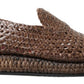 Elegant Leather Slipper Loafers in Brown