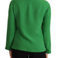 Elegant Silk Long Sleeve Sweater in Lush Green