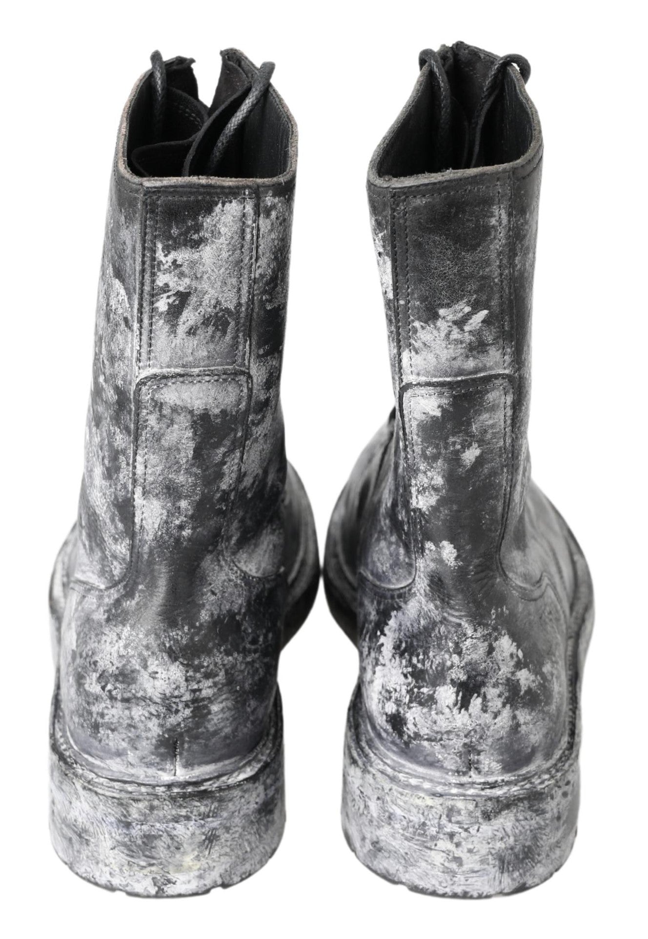 Schicke schwarze Schnürstiefel mit Grau-Weiß-Fade