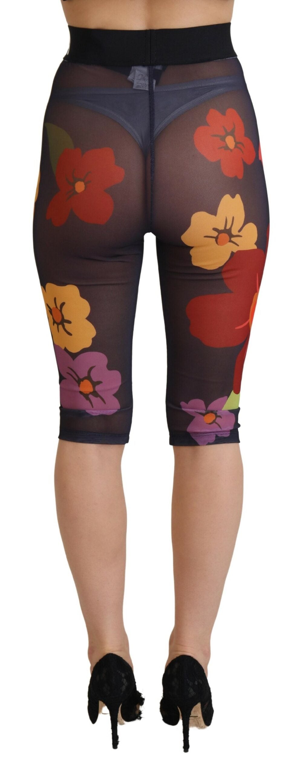 Eleganti leggings a vita alta con stampa floreale