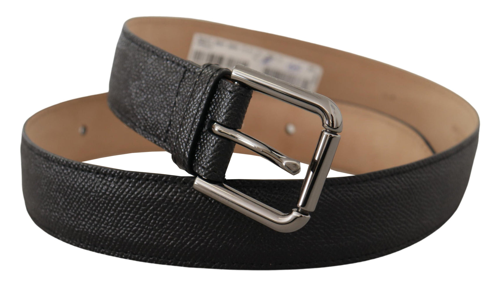 Elegante cintura in pelle nera con fibbia in metallo