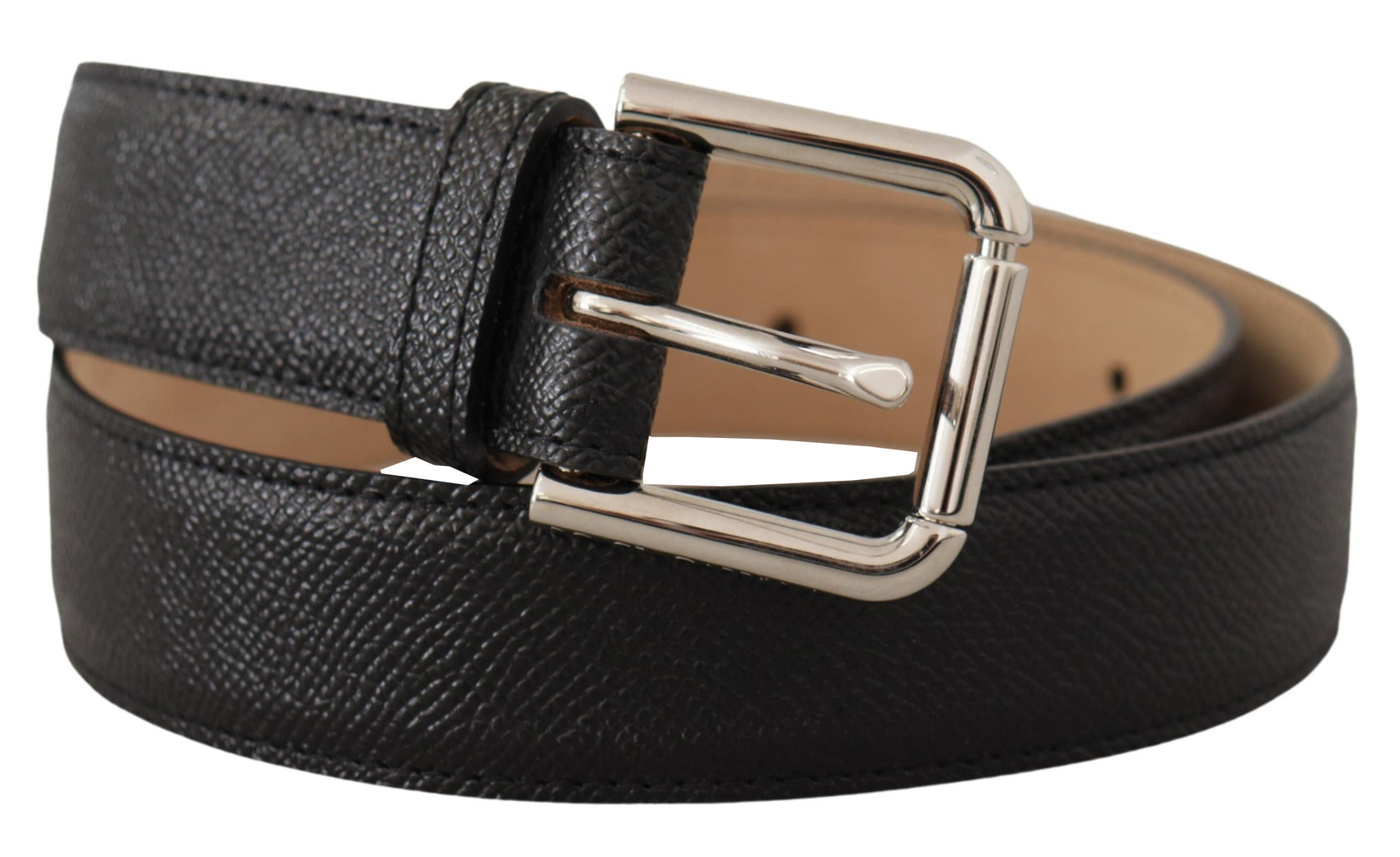 Cintura in vera pelle nera elegante