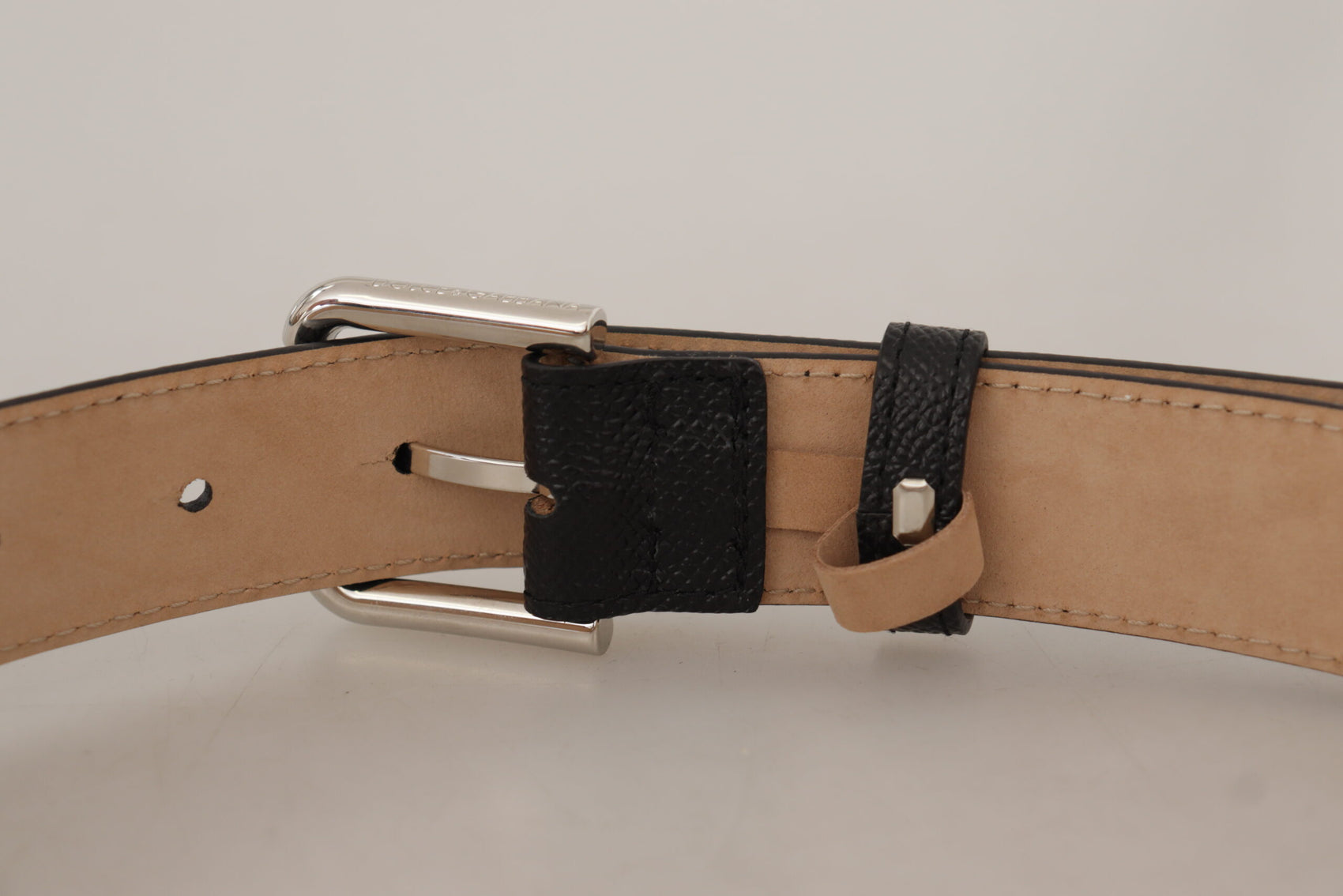 Cintura in vera pelle nera elegante