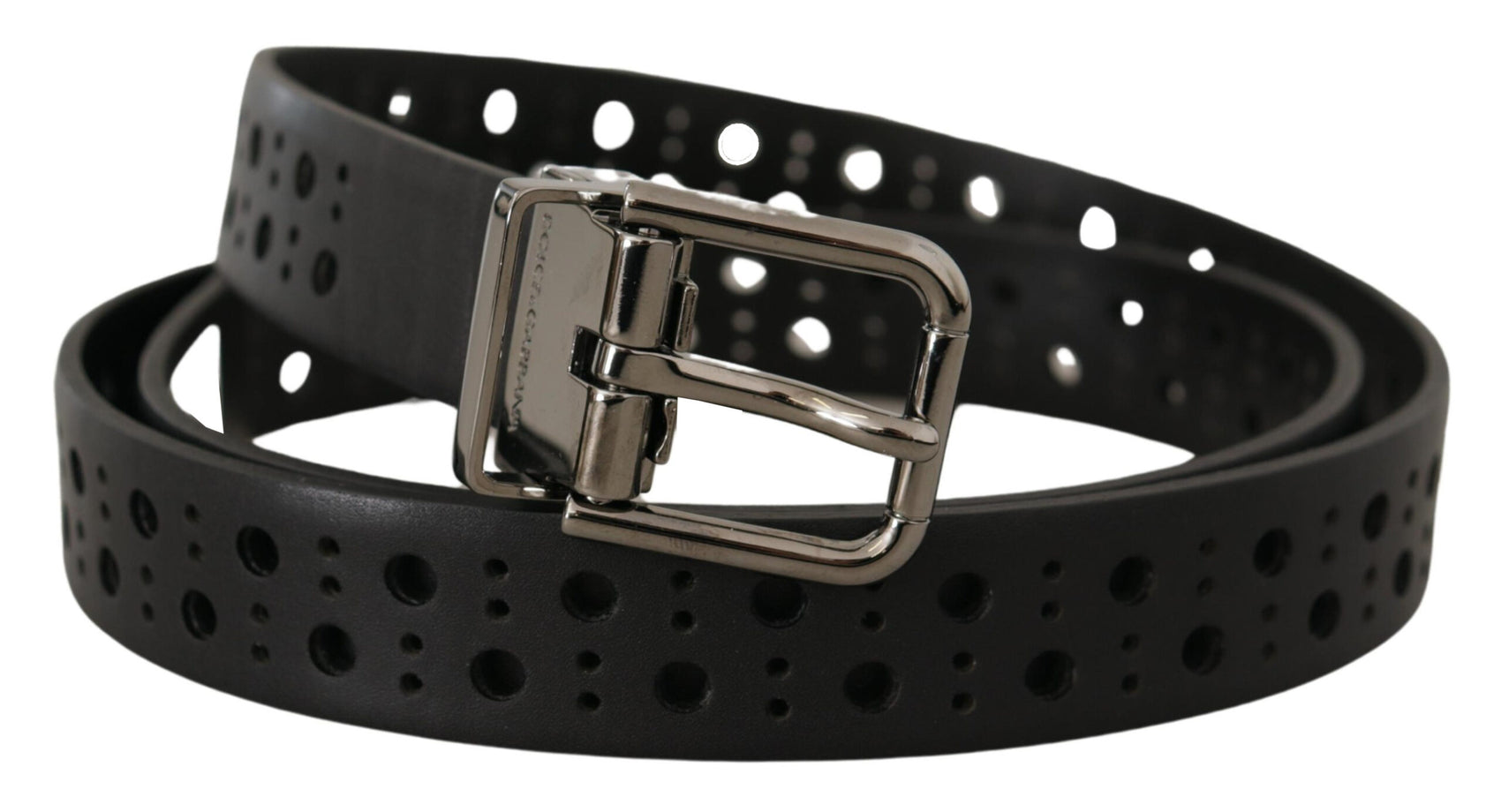 Elegante cintura in pelle nera con fibbia in metallo