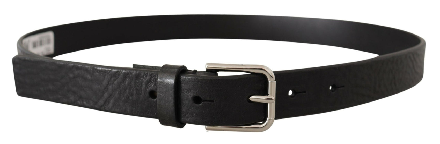 Elegante cintura in pelle nera con fibbia in metallo