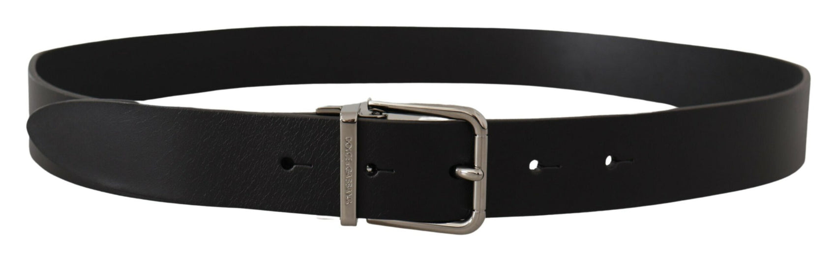 Elegante cintura in pelle nera con fibbia in metallo