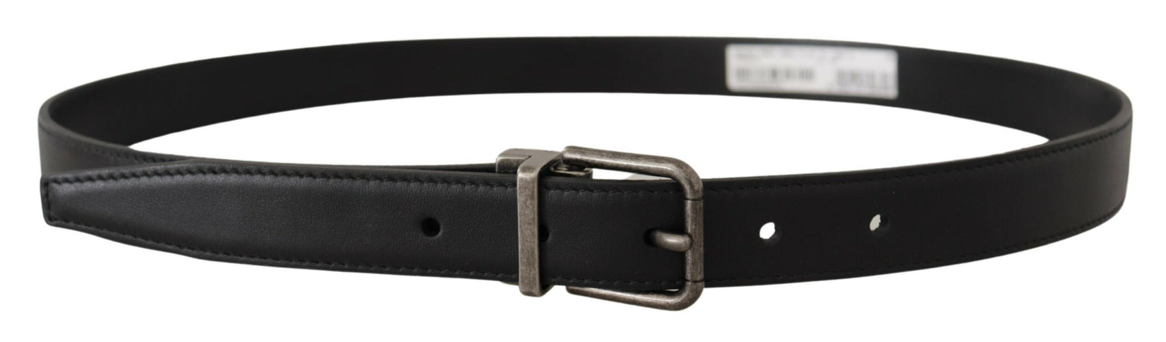 Elegante cintura in pelle nera con fibbia in metallo