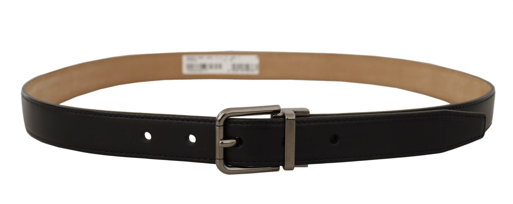 Cintura in pelle nera elegante con fibbia in metallo