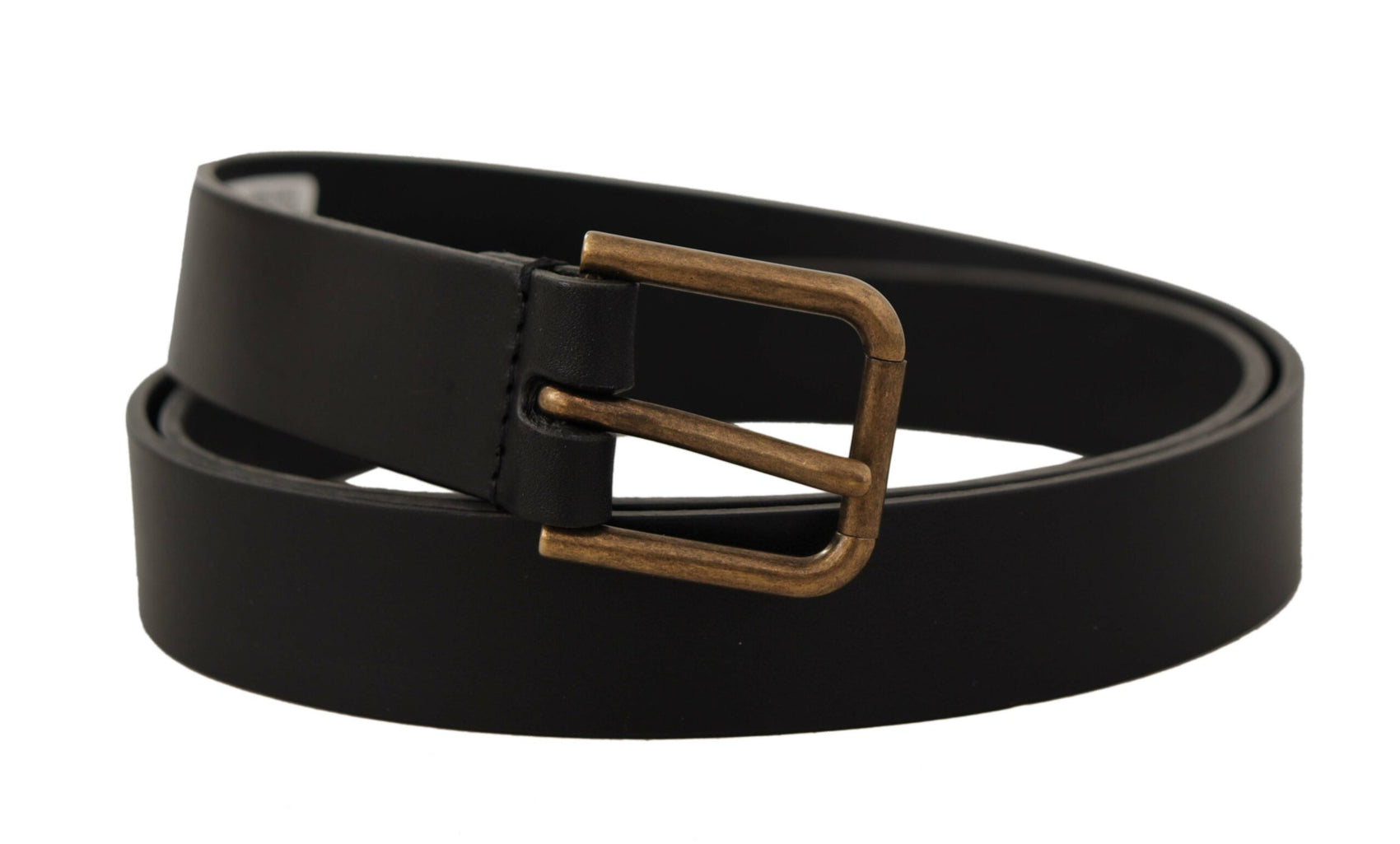 Elegante cintura in pelle nera con fibbia in metallo