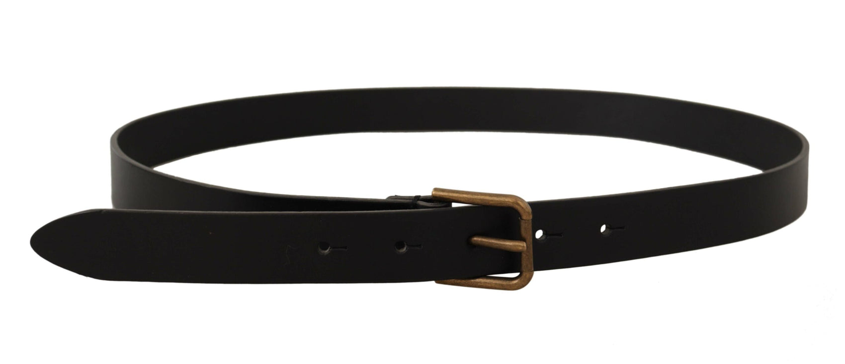 Elegante cintura in pelle nera con fibbia in metallo