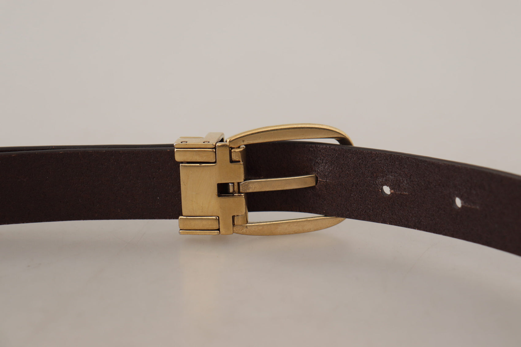 Elegante cintura in pelle marrone scuro