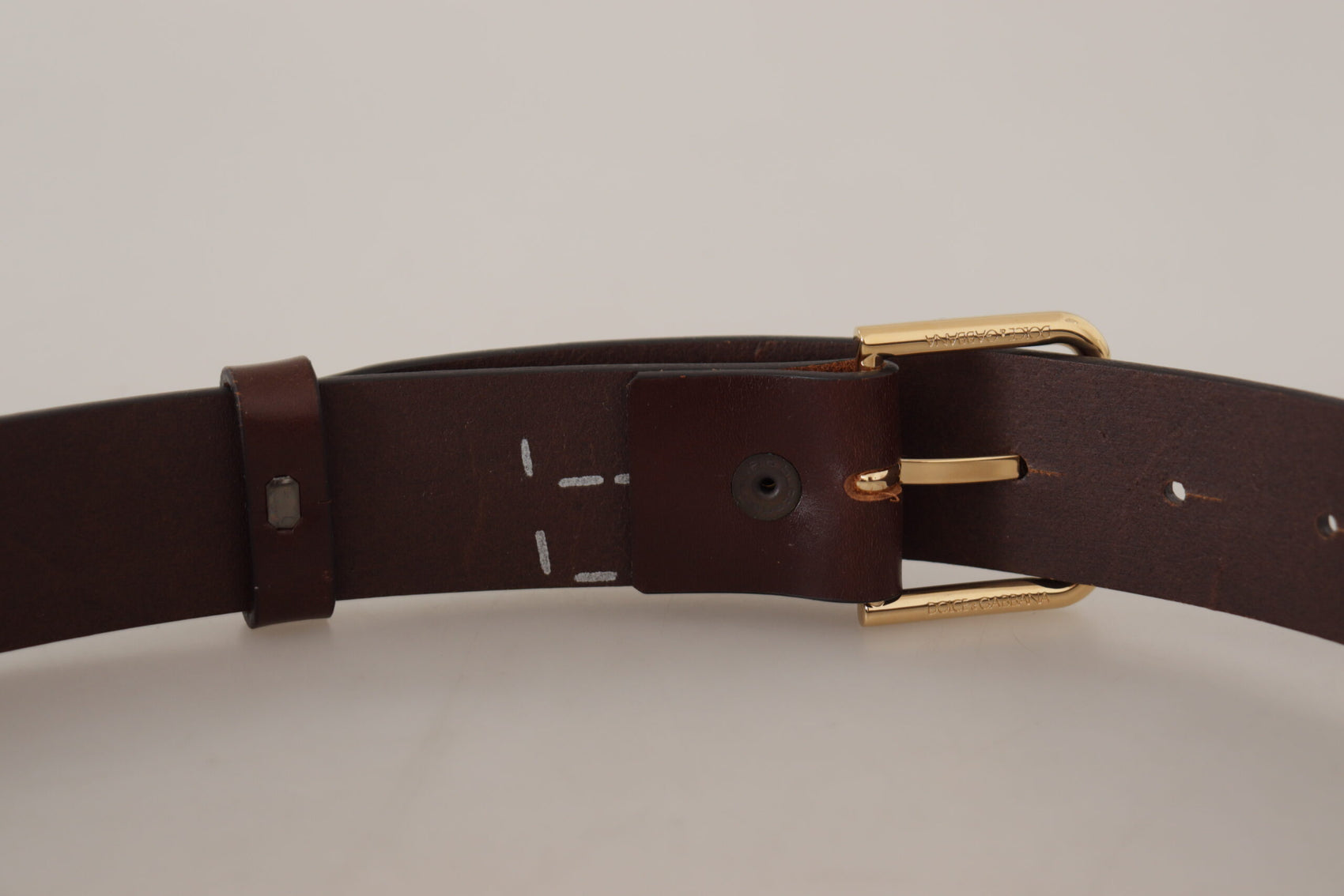 Elegante cintura in pelle marrone scuro