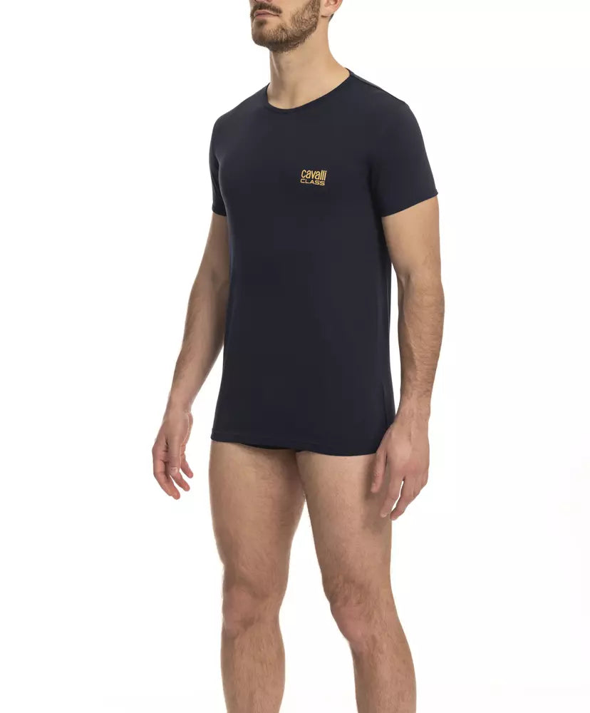T-shirt da uomo in cotone blu