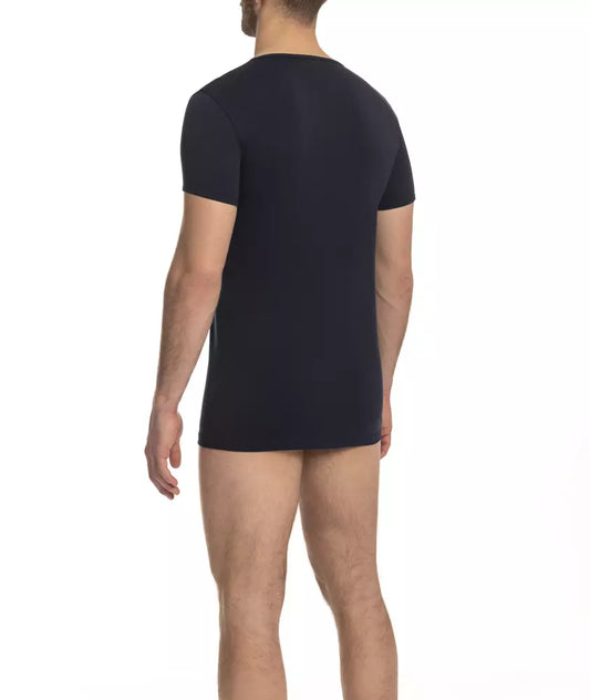 T-shirt da uomo in cotone blu