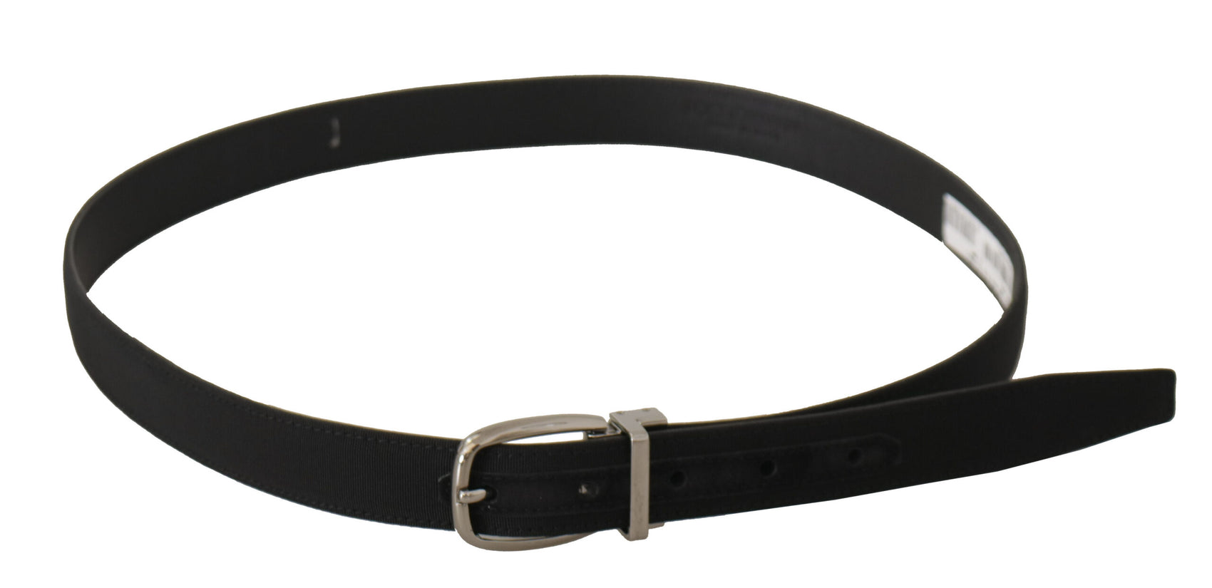 Elegante cintura in tela nera e pelle