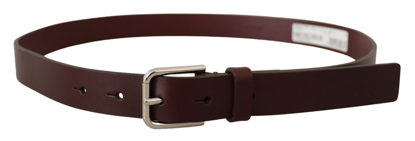 Cintura in pelle Maroon Luxe con fibbia in metallo
