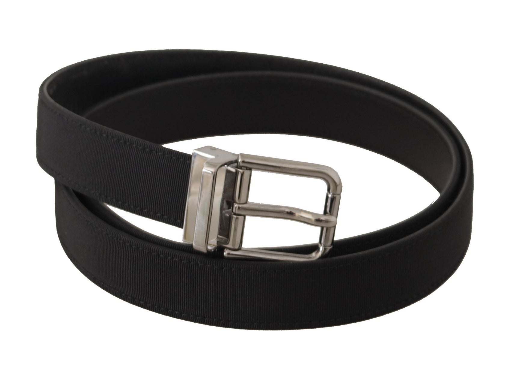 Elegante cintura in pelle nera con fibbia in metallo