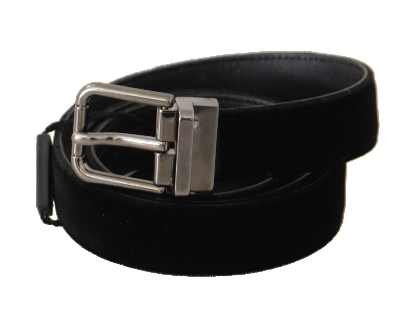 Elegante cintura D&amp;G in cotone e pelle nera