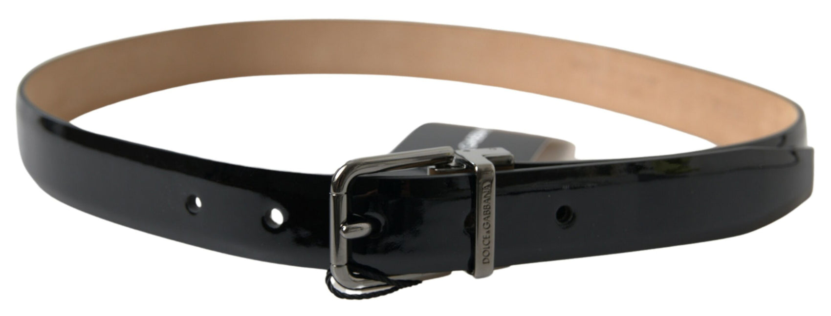 Elegante cintura in pelle nera con fibbia in metallo