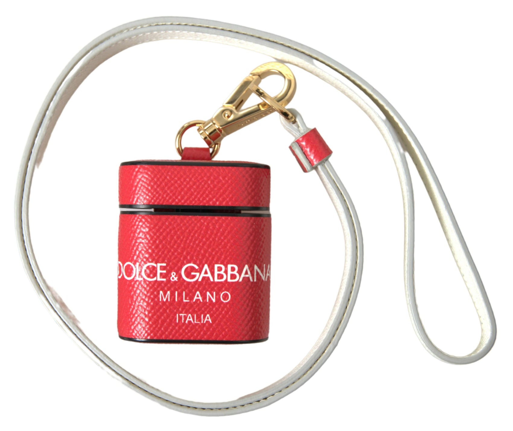 Elegante custodia per Airpods in pelle di vitello rossa