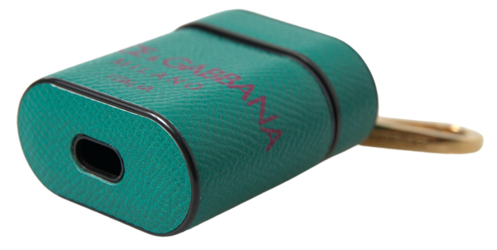 Elegante custodia in pelle per Airpods in verde e marrone