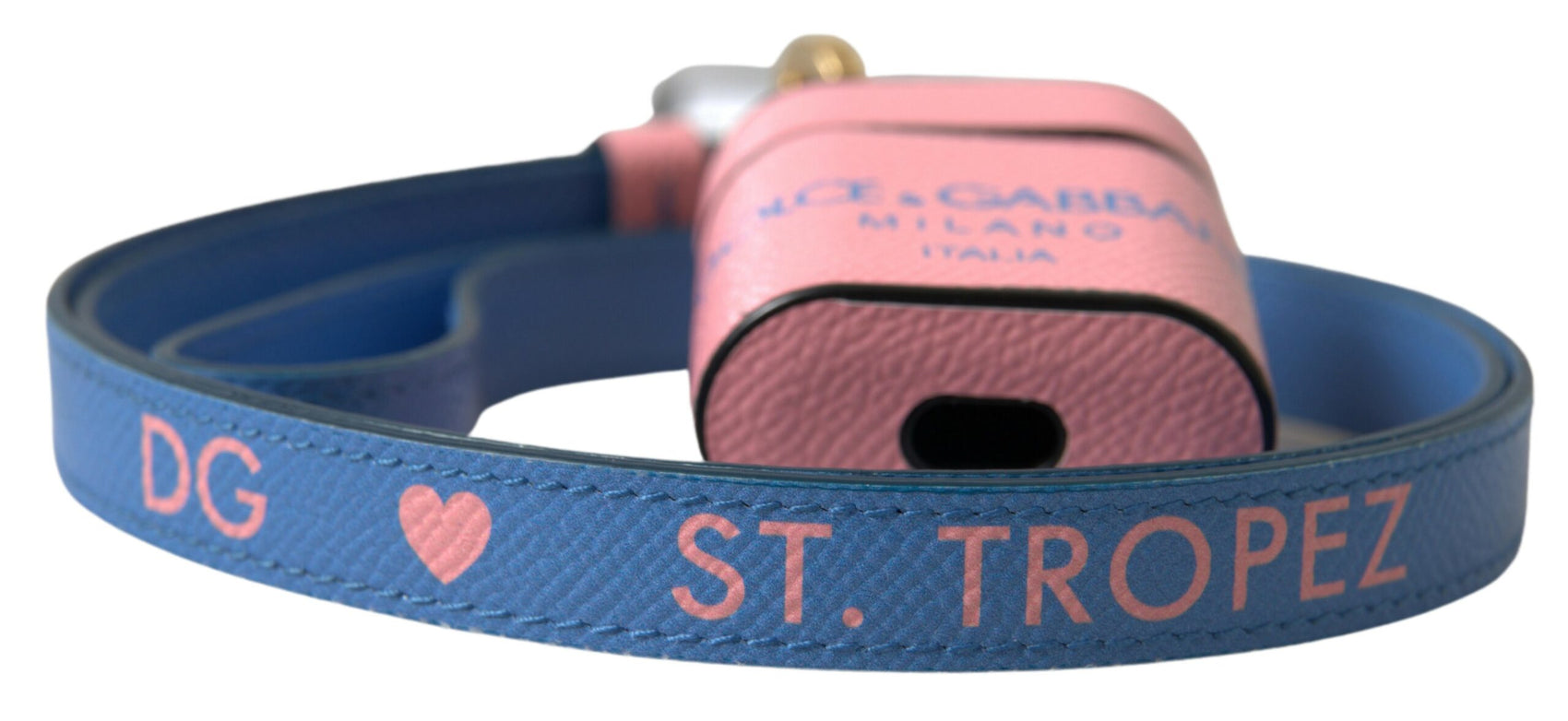 Custodia per Airpods in pelle di vitello chic rosa